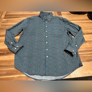 Rock & roll denim classic fit men’s button up shirt Large